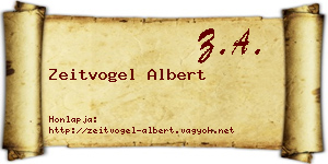 Zeitvogel Albert névjegykártya